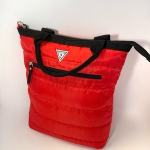 Guess Red Quilted Small Tote Bag